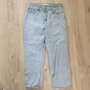 Abercrombie & Fitch The Loose High Rise Jeans Baggy Light Wash Denim Size 32/14